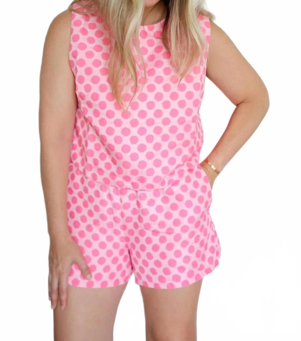 NEW THML women's liz two piece polka dot set in pink